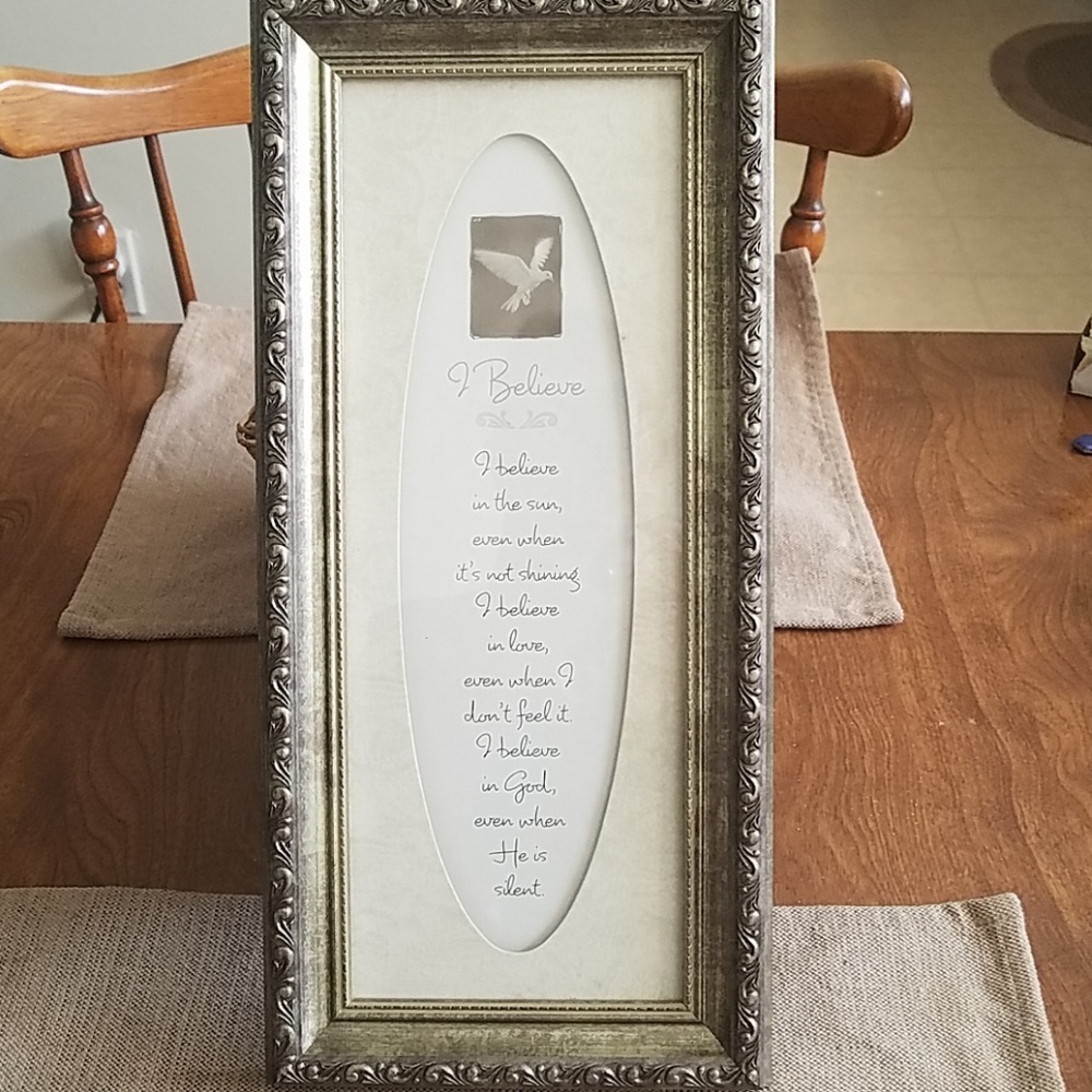 Beautiful inspirational framed  quote